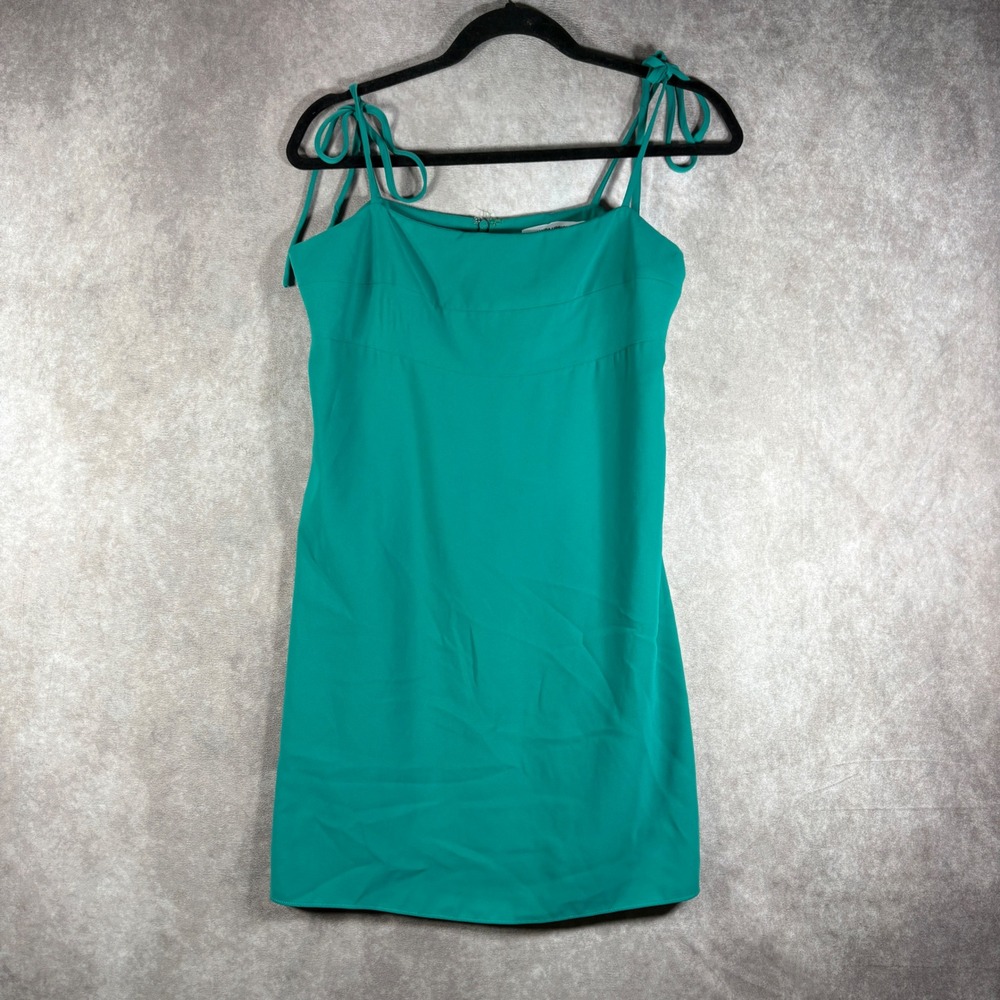 Amanda Uprichard Dress Womens M Green Teal Mini Cocktail Autumn Wedding Guest